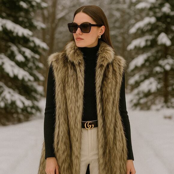 Fabulous Furs Jackets & Blazers - Fabulous Furs by Donna Salyers Faux Fur Long Vest Size XS